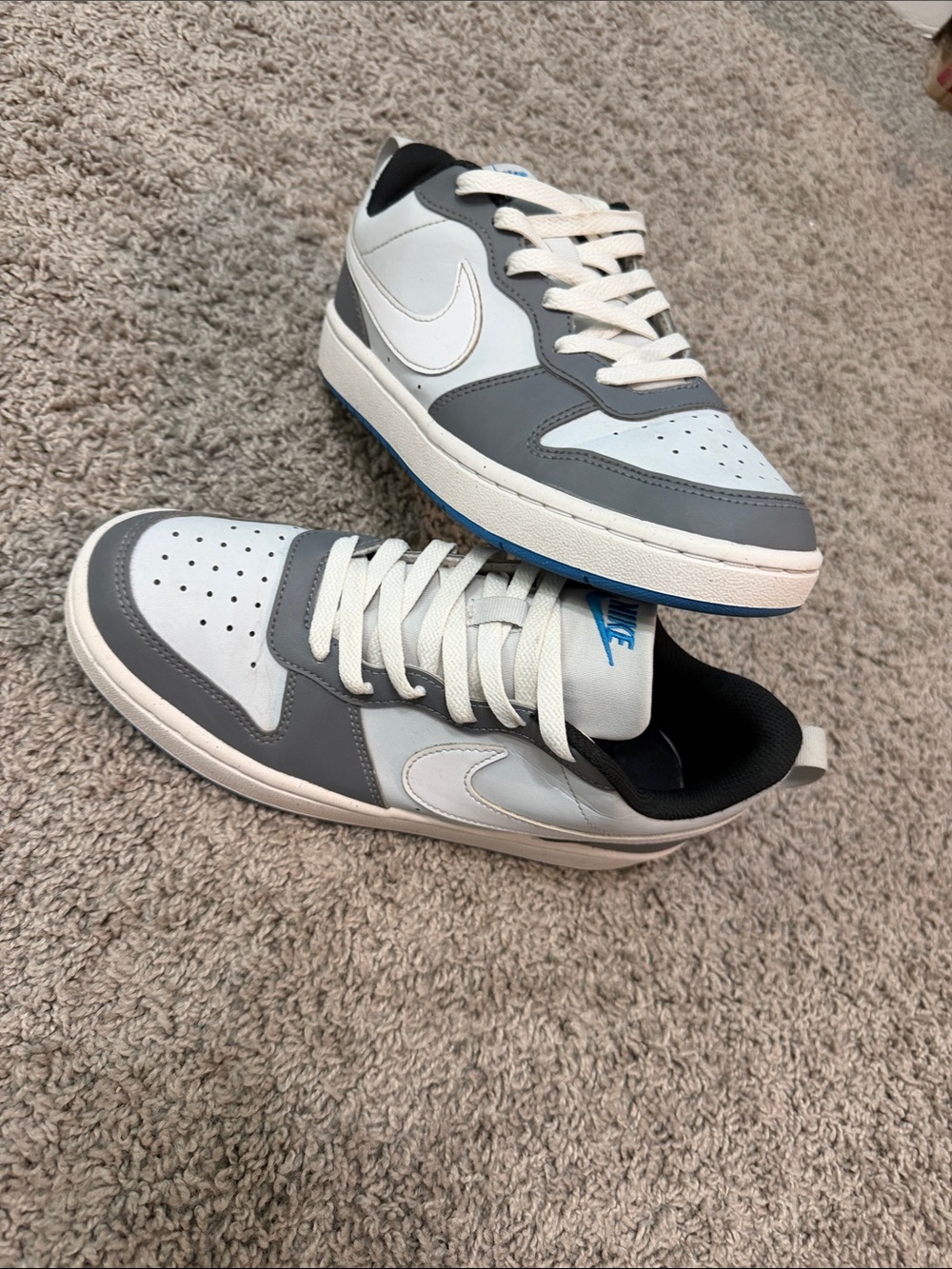Nike Court Borough Low Recraft GS Blue White & Cool Grey Size 6Y
